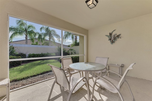 view of sunroom