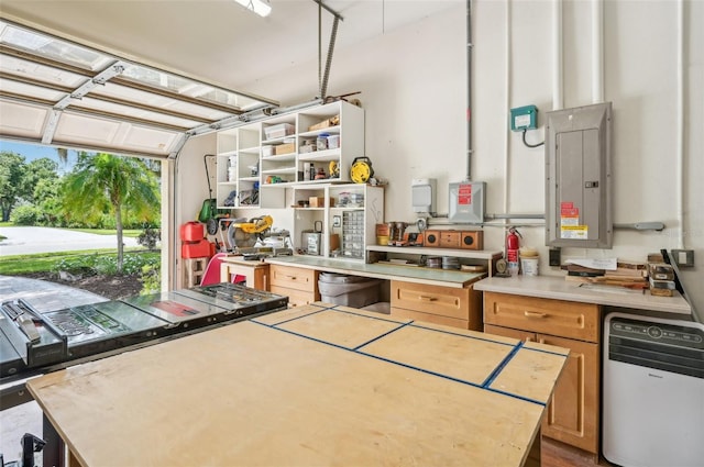 garage featuring electric panel