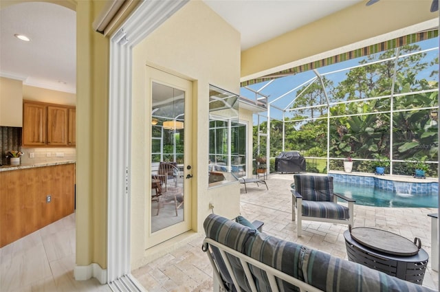 view of sunroom