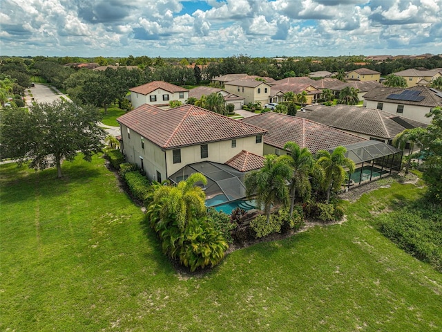 aerial view with a residential view