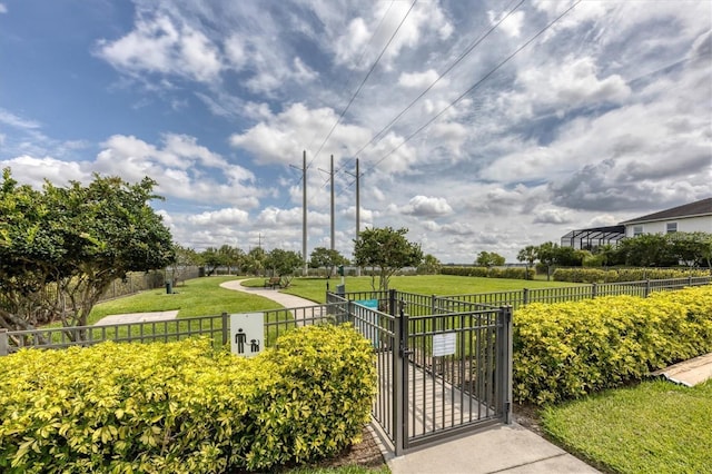 exterior space with a yard