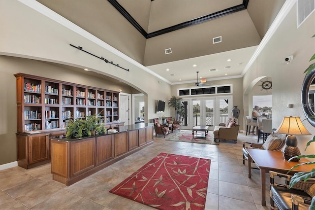 reception area with french doors