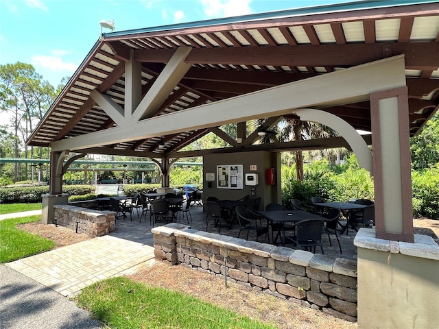 view of patio / terrace with a gazebo