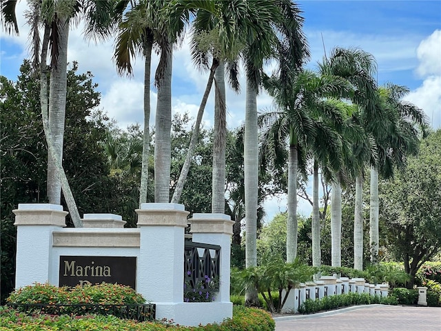 view of community sign