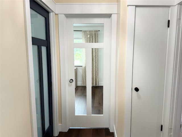 entryway featuring dark hardwood / wood-style floors