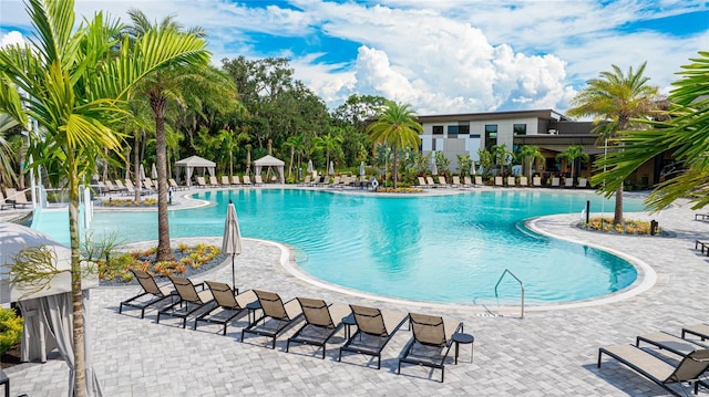 pool featuring a patio