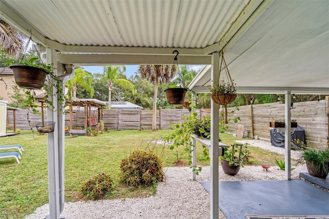 view of yard with a patio