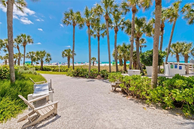 view of property's community with a water view