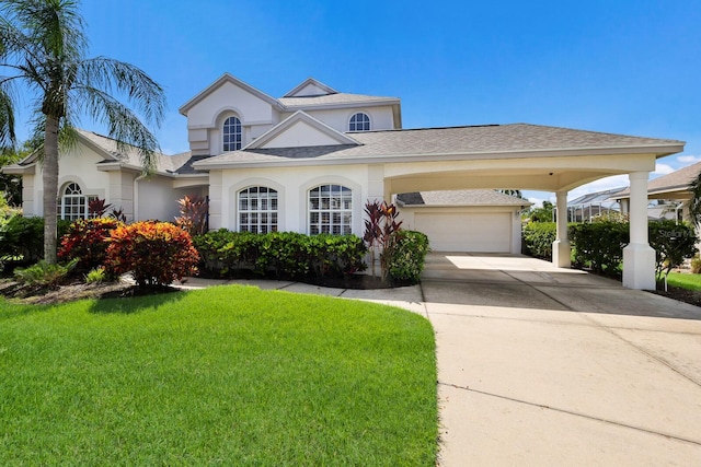 view of front of home featuring a front yard