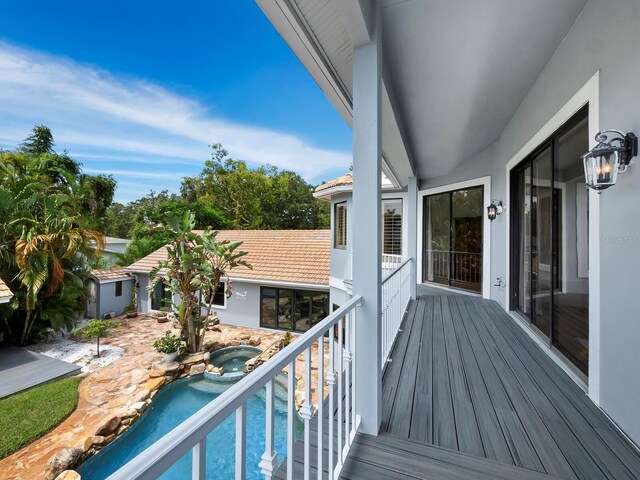 1400 Quail Dr, Sarasota, FL 34231 - balcony featuring an in ground hot tub