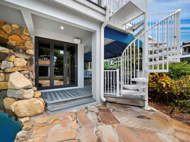 doorway to property with french doors