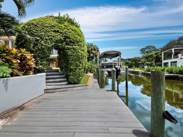 1400 Quail Dr, Sarasota, FL 34231 - dock area with a water view and boat lift