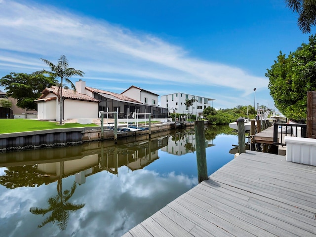1400 Quail Dr, Sarasota, FL 34231 - dock area featuring a residential view and a water view