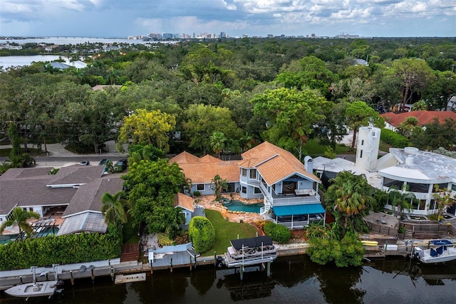 1400 Quail Dr, Sarasota, FL 34231 - birds eye view of property featuring a water view
