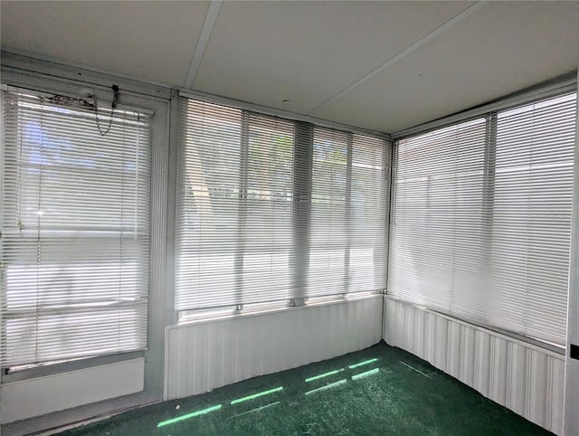 view of unfurnished sunroom