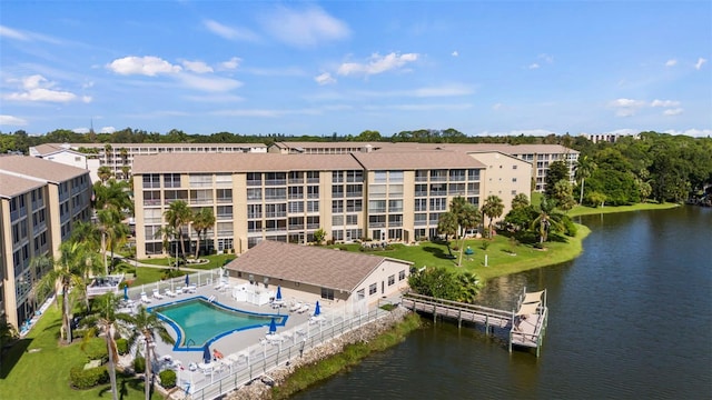 exterior space featuring a water view