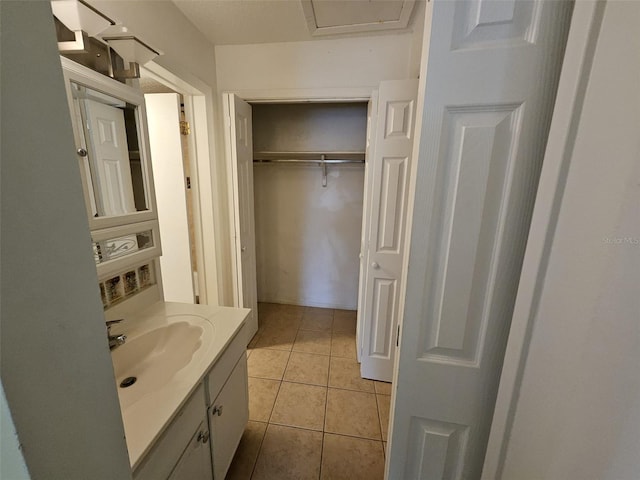 bathroom featuring vanity and tile patterned floors