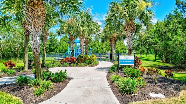 view of property's community featuring a playground