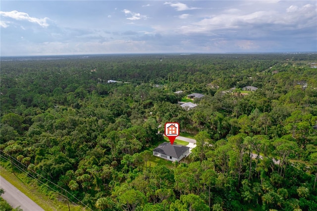 drone / aerial view with a forest view