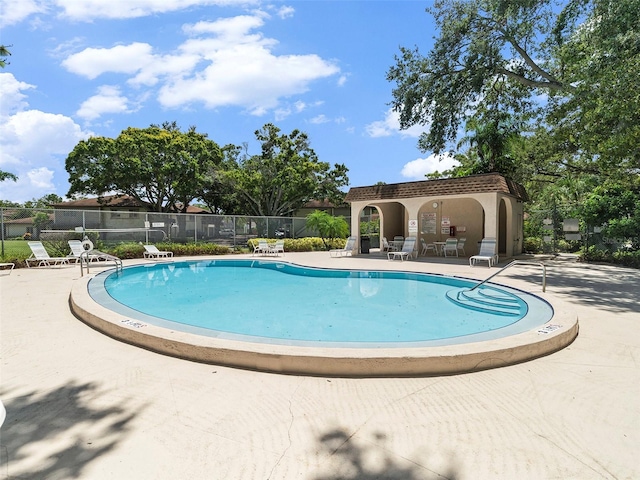 view of pool with a patio