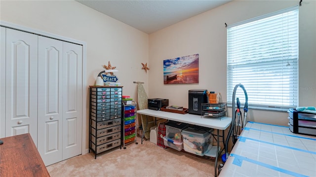 view of carpeted office