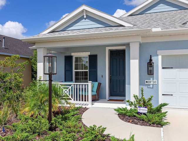 property entrance with covered porch