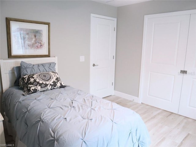 bedroom featuring light hardwood / wood-style floors