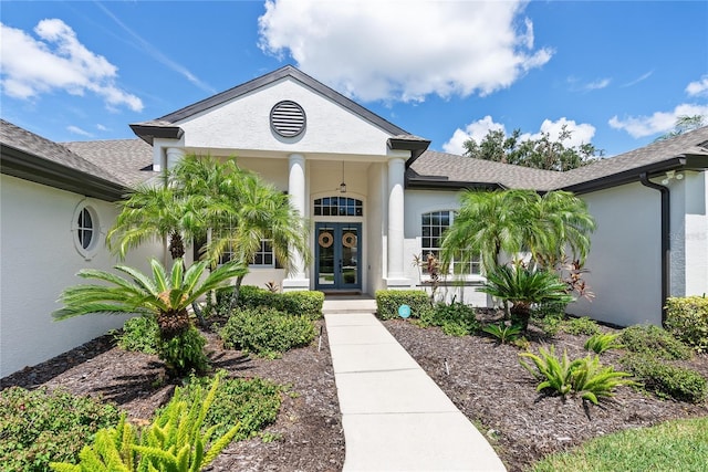 view of front of house with french doors