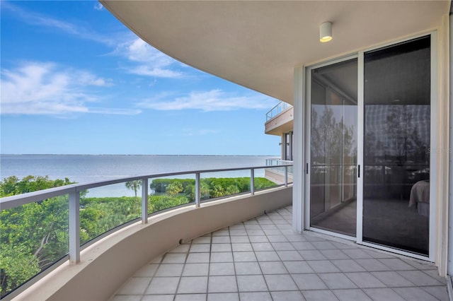 balcony with a water view