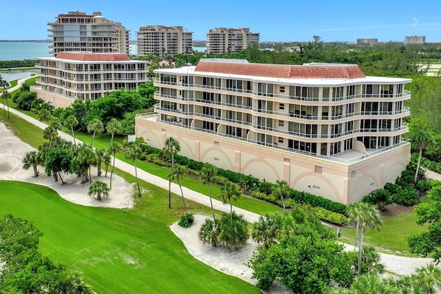 3080 Grand Bay Blvd Unit 532, Longboat Key, FL 34228 - view of apartment building / complex with view of golf course, a water view, and a city view