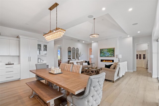 dining room with light hardwood / wood-style flooring