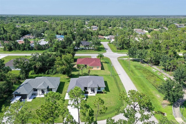 aerial view with a forest view