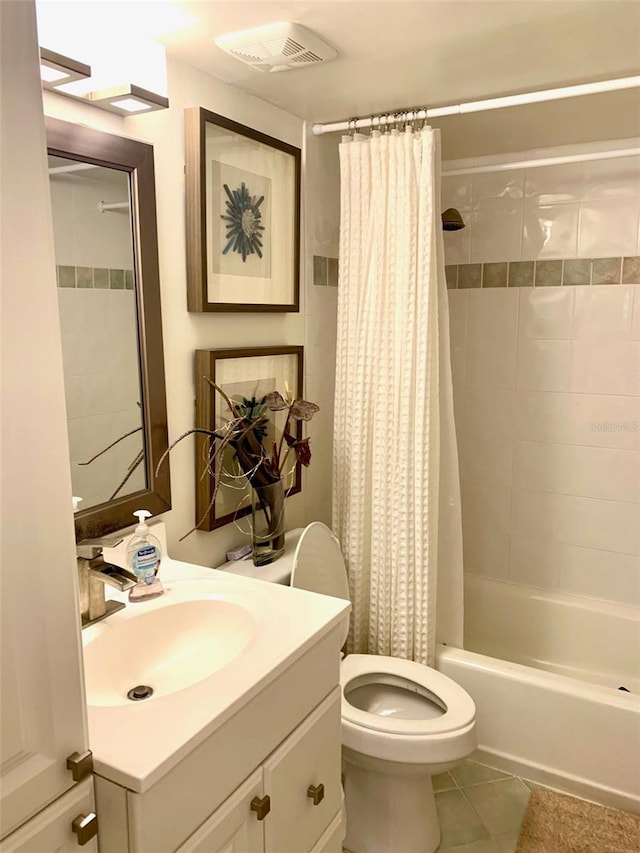 8630 Midnight Pass Rd Unit 103A, Sarasota, FL 34242 - bathroom featuring tile patterned flooring, toilet, shower / tub combo, and vanity
