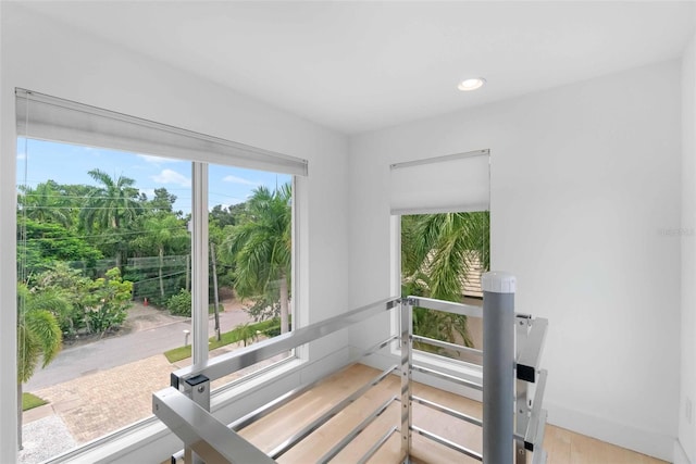 interior space with light hardwood / wood-style flooring