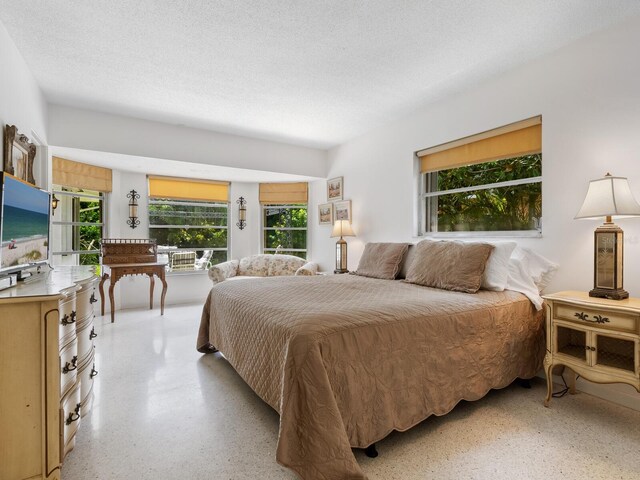 bedroom with a textured ceiling