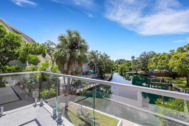 balcony with a water view