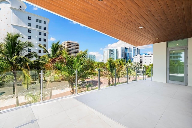 balcony with a patio area