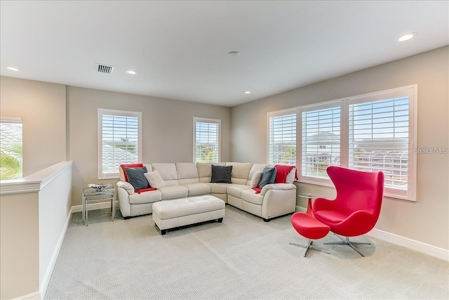 living room with carpet