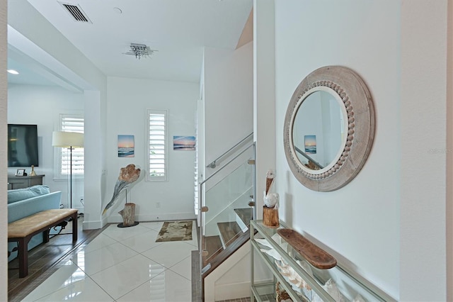 view of tiled foyer entrance