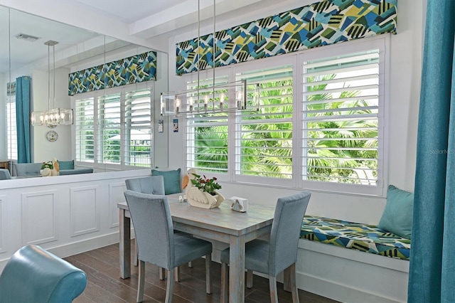 dining room featuring a chandelier