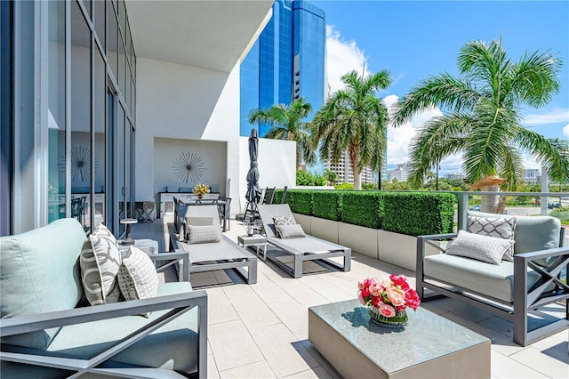 view of patio with an outdoor hangout area