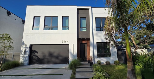 contemporary home with a garage