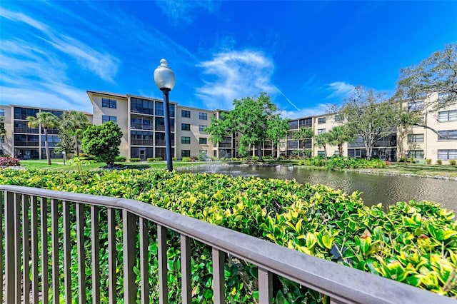 exterior space featuring a water view