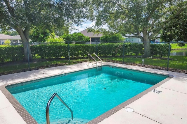 view of pool with fence and a fenced in pool