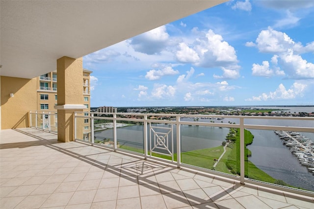 balcony with a water view