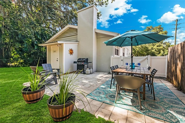 view of patio featuring grilling area