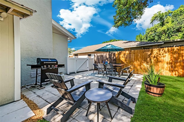 view of patio / terrace with area for grilling