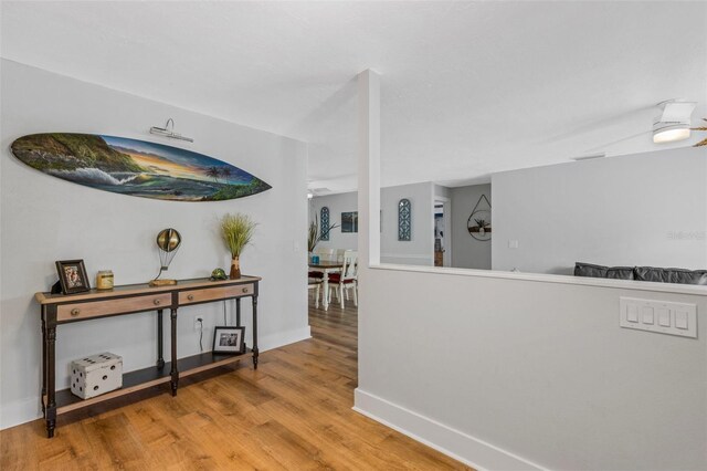 hall featuring hardwood / wood-style flooring