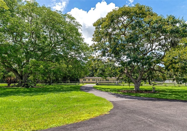 view of home's community featuring a lawn