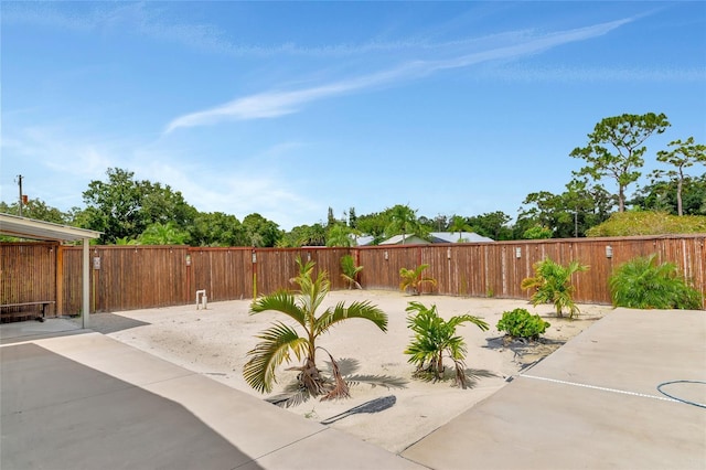 view of patio featuring a fenced backyard